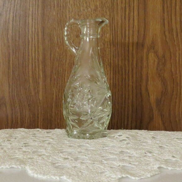 Vintage Anchor Hocking Early American EAPC Prescut Clear Cruet with Lid - Picture 9 of 12